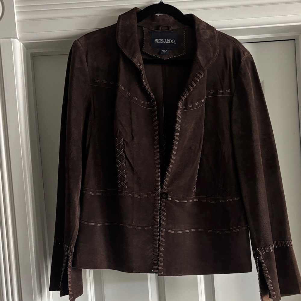 Bernardo Women's Dark Brown Suede Blazer